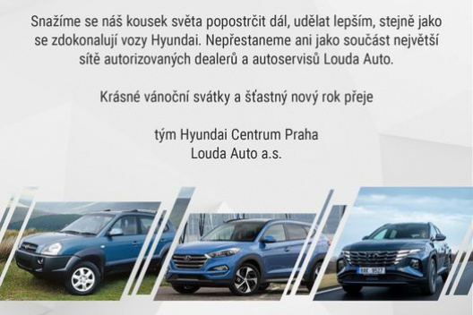 VDěkujeme za váš zájem o příspěvky a vozy Hyundai během celého roku a do toho nového Vám přejeme hodně zdraví, štěstí, osobních i pracovních úspěchů 🥳💥 Veselé Vánoce🎄a šťastný nový rok přeje tým Hyundai Centrum Praha nový člen skupiny Louda Auto a.s.