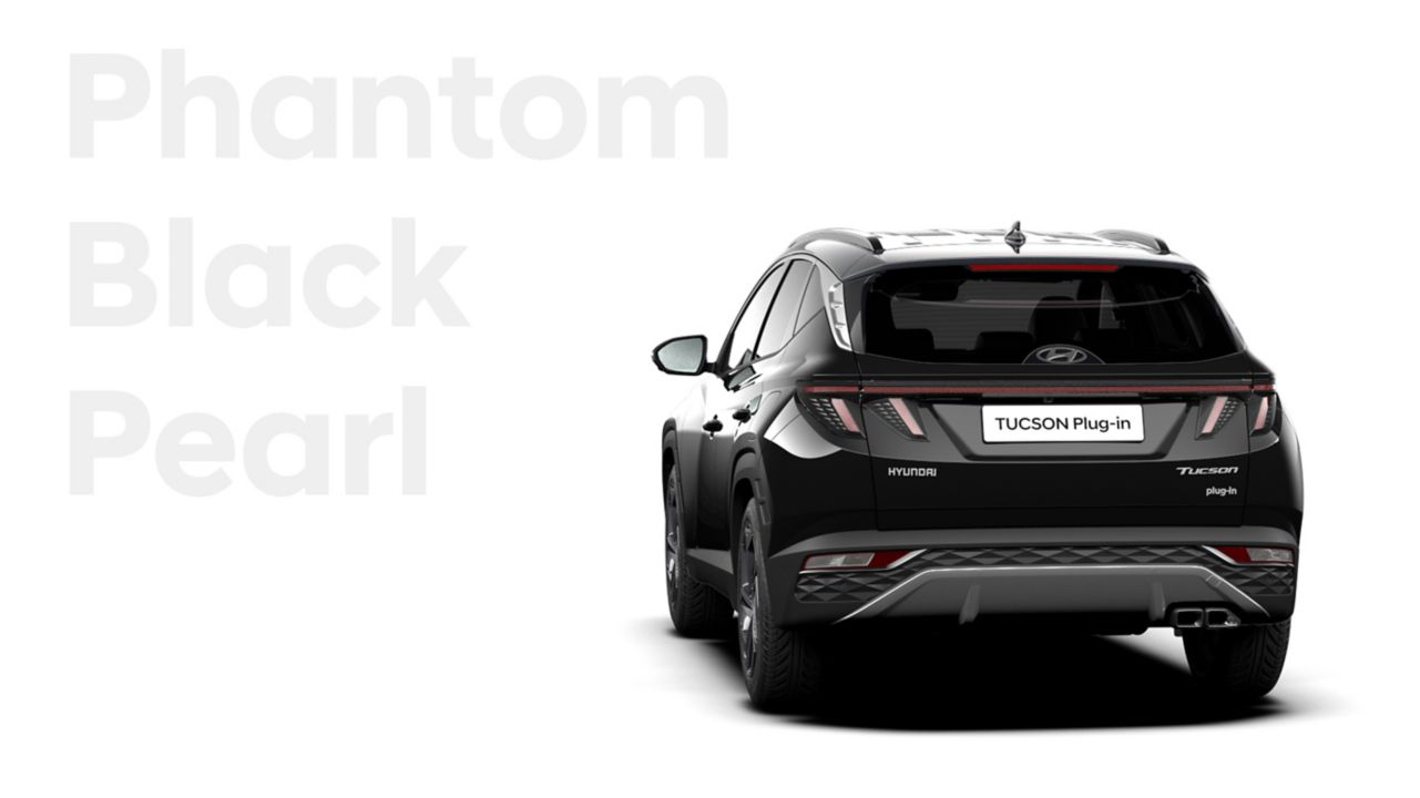 Různé barevné varianty zcela nového kompaktního SUV Hyundai TUCSON Plug-in Hybrid: barva Phantom Black.