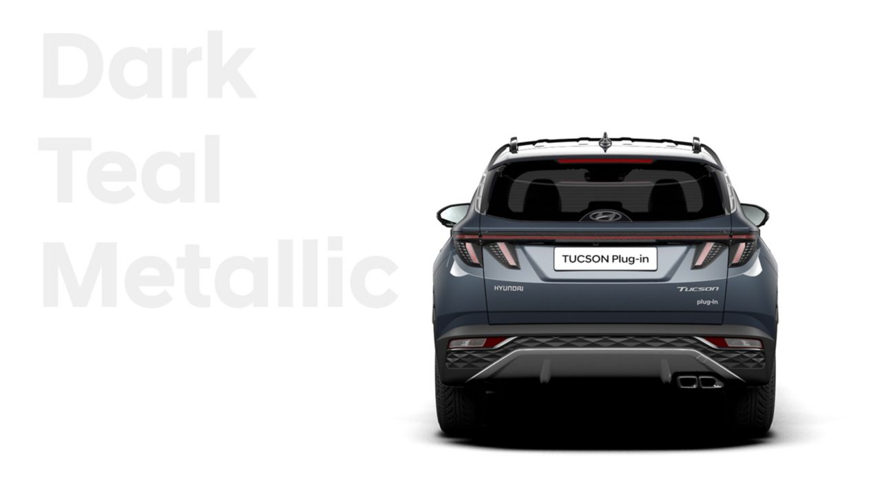 Různé barevné varianty zcela nového kompaktního SUV Hyundai TUCSON Plug-in Hybrid: barva Dark Teal.
